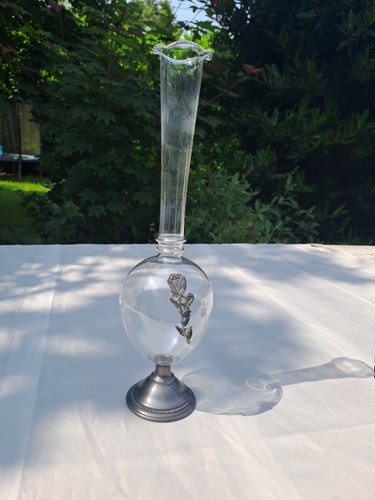 Vase soliflore verre étain - et,