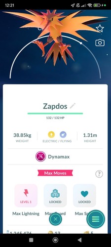 Zapdos dynamax legendary non - zapdos,