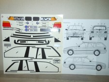 planche stickers carrosserie coque rc 1/10 BMW E36 tamiya hpi TOURING E30 E34 