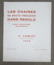 Catalogue pub 1912 Chaines de haute précision HANS RENOLD - Comiot, Paris