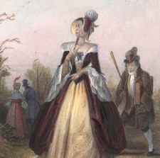 1838 Gravure aquarellée La