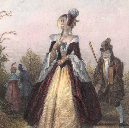 1838 gravure aquarellée - 1838,