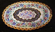Plat Minakari artisanal d'Ispahan (Iran) en cuivre émaillé