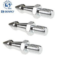 BENRO 1 lot de 3 embouts Pointes Acier Vis M8 pour Trépied Benro/Induro/Mefoto