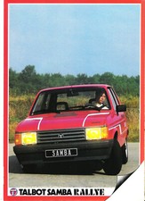 TALBOT SAMBA - 1983 - RALLYE / catalogue brochure prospekt katalog dépliant