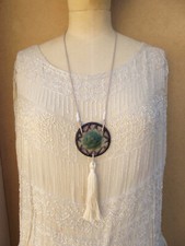 Gabriel Argy Rousseau Pendentif pâte de verre fleur d’artichaud G A R  Art déco