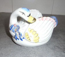 VINTAGE RÉTRO  VIDE POCHE CÉRAMIQUE CYGNE OISEAU POT / PIQUE FLEUR Déco