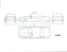 Photo de presse ancienne schéma voiture automobile Renault Floride