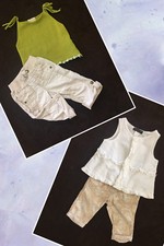 Lot Baby Girl Designer Sleeveless Tops w Baby Gap Matching Pants Sets 18-24 Mos