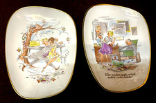 Paire 50er 60er Tableau Céramique Assiette Teenager Pettycoat Rockabilly Vintage