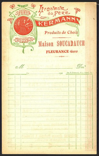 Facture liqueur pére - facture-, du