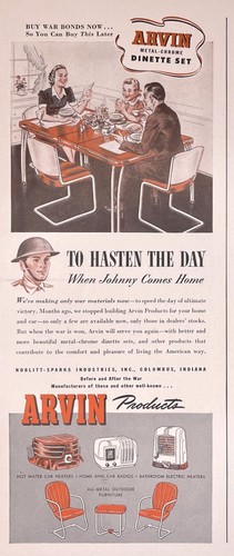 Arvin metal chrome dinette - arvin, metal-chrome