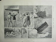 1898 Imprimé ~ Guerre Hispano-Américaine Fin Du Capitaine Cervera Philip Texas