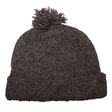 Bonnet en laine avec pompon gris foncé bonnet chaud bonnet à pompon