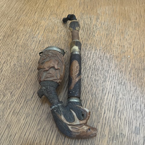 Pipe sculptée bois corne - pipe,