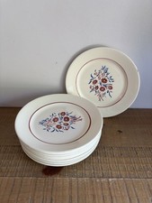Lot De 12 Assiettes Plates Badonviller Mod Francine Oeillets Bleus Rouges 21cm
