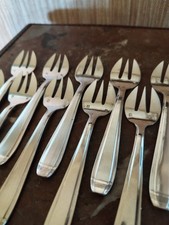 12 Fourchettes à Huîtres Orfèvrerie Dixi Style en Métal Argenté