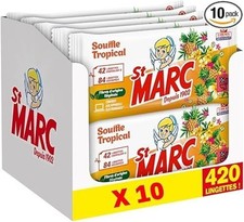 St Marc Lingettes Désinfectantes Souffle Tropical – Lot de 10 x 42 – Nettoyantes