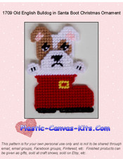 Old English Bulldog Santa Boot