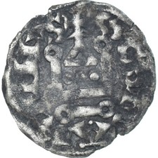 [#341942] Pièce de monnaie, France, Touraine, Denier Tournois, env. 1150-1200, Saint-Martin d