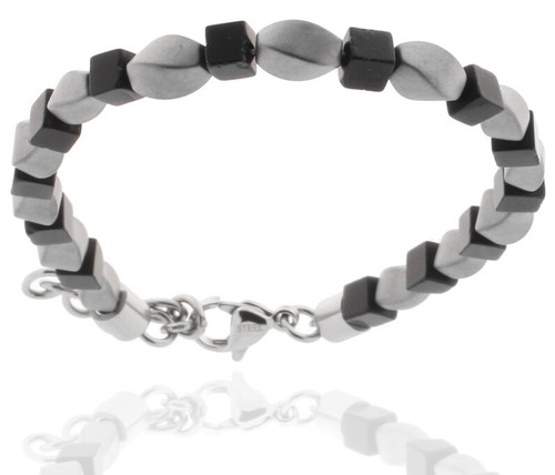Bracelet perles onyx - dés, &