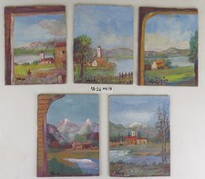 5 Petits Tableaux À L'Huile