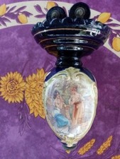 Monte et Baisse Contre Poids Porcelaine pour Suspension Luminaire Décor Bleu Roi