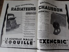 RADIATEURS CHAUSSON malle coquille excencric pub papier ILLUSTRATION AUTO1931 co