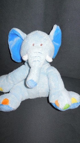 Doudou peluche éléphant bleu - doudou,
