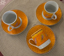 lot de 3 x tasse à café + soucoupe en porcelaine by Maisons du Monde