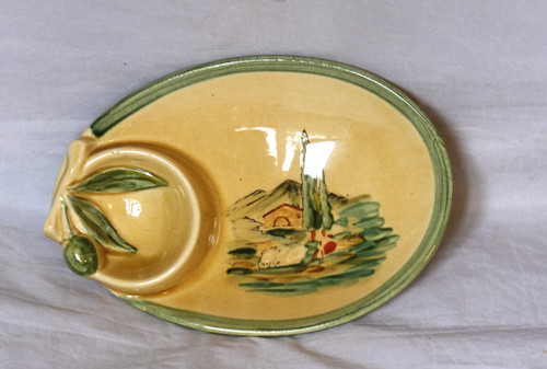 Plat olives faience - plat,