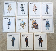 11 Ancien Carton Publicitaire 1960 Vetement sacoche FACTEUR PTT la Poste Metiers