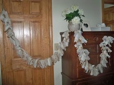 Wedding Natural Burlap Lace Ivory Garland 10ft.- Decoration Rastic chic