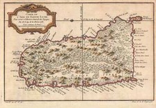 1758 Bellin Map of Saint Lucia (Sainte Lucie), West Indies