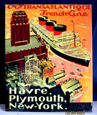 French Line petit tableau toile imprimée très décoratif