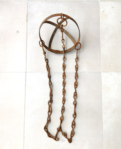 Panier fer ancien suspendu - panier, en