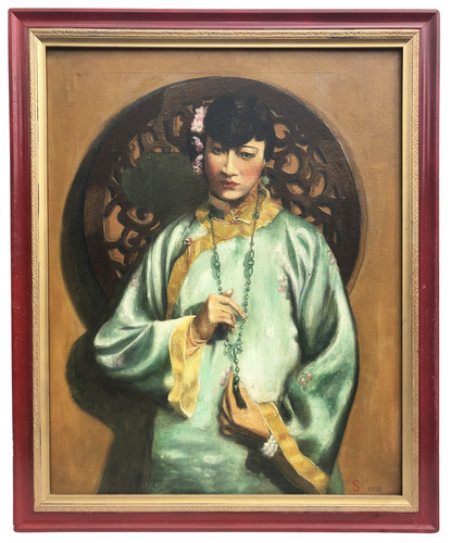 Antique 1923 portrait asian - 1923,