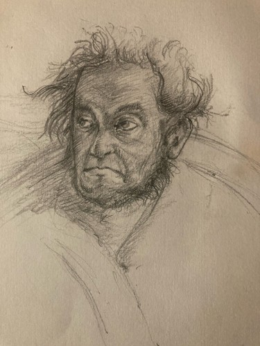 Dessin crayon portrait vieux - dessin,