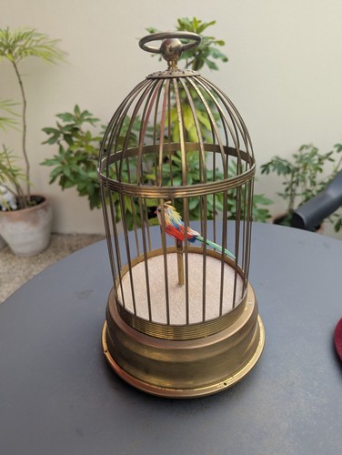 Oiseau chanteur automate cage