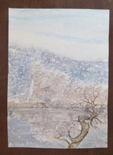 Paysage Givré tableau Vintage