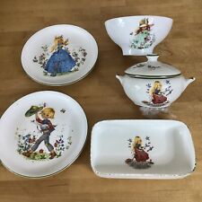 Lot 5 Pièces Vintage Porcelaine style Holly Hobbie Reuter Médard De Noblat