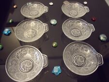 6 COUPELLES ART DECO VERRE PRESSE MOULE esprit Lalique