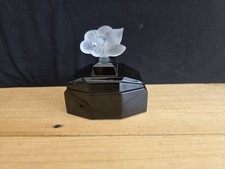 boite a poudre marcel franck en verre noir depoli art deco