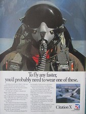 6/1995 PUB CESSNA AIRCRAFT TEXTRON AVION CITATION X PILOT HELMET CASQUE AD