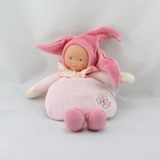 Doudou Poupée lutin rose fushia col coeurs Corolle - 18628