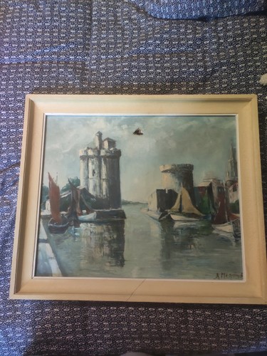 Ancien tableau huile - tableau,