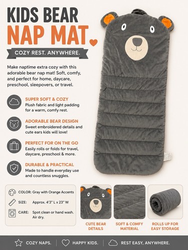 Kids bear nap mat - mat, sleeping