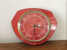 superbe horloge pendule formica FFR rouge  Des Années 50's/ 60's