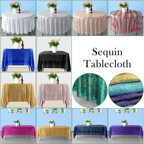 Nappe sequins ronde - nappe, en