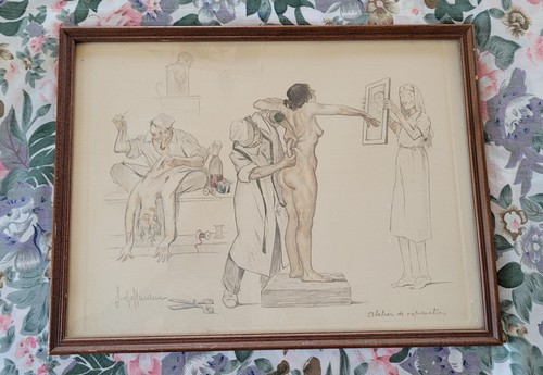 Ancien dessin caricature - ancien, au